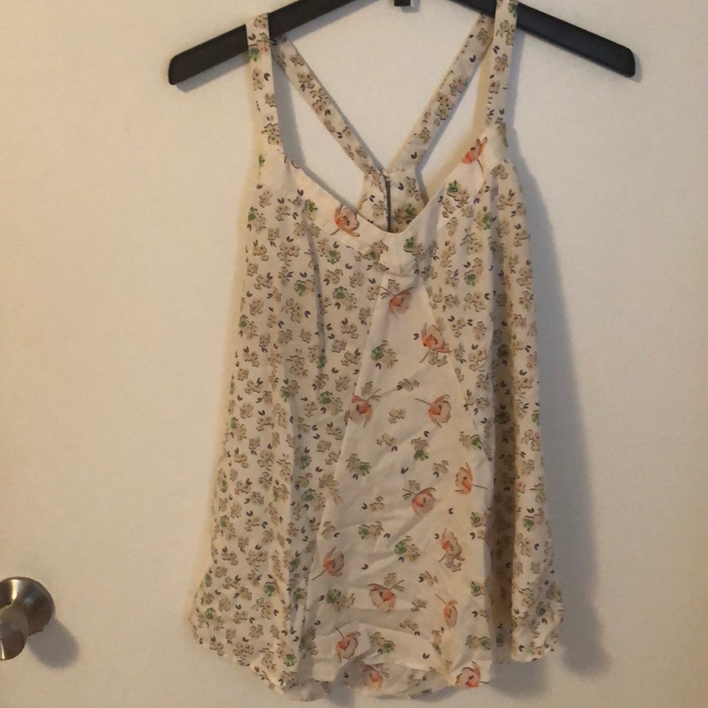 LC white with flowers tank top